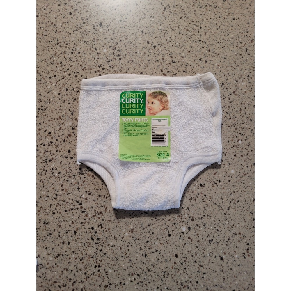 Vintage CURITY Size 4 33-38 lbs Terry Cloth Potty Training Pants Baby Toddler